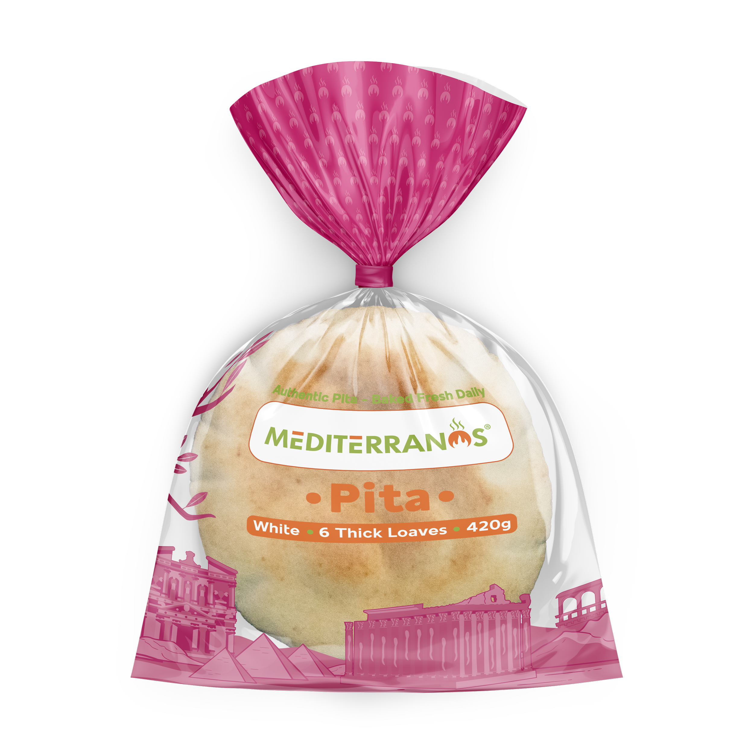 Thin Pita - Medium Loaves - White - Ideal for Sandwiches